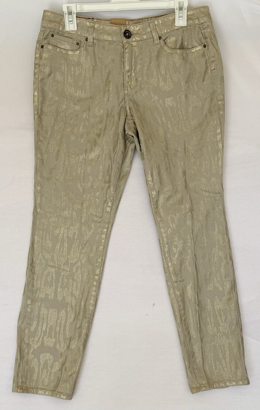 DKNY Jeans Gold Metallic Jeggings Womens 12 NWT A210